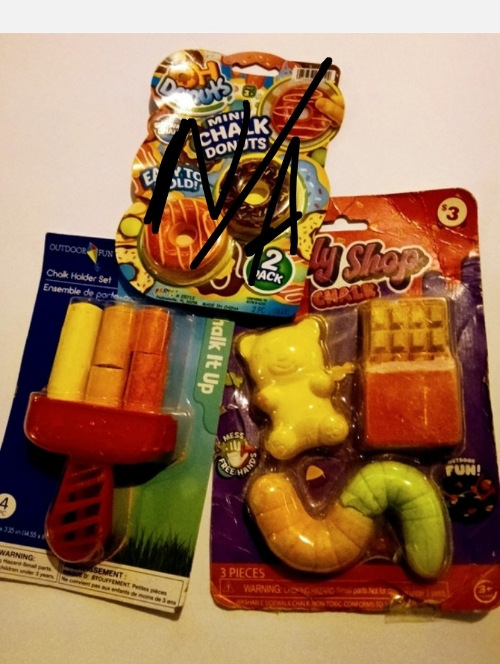Playful Mini Chalk Donuts & Food Toy Set